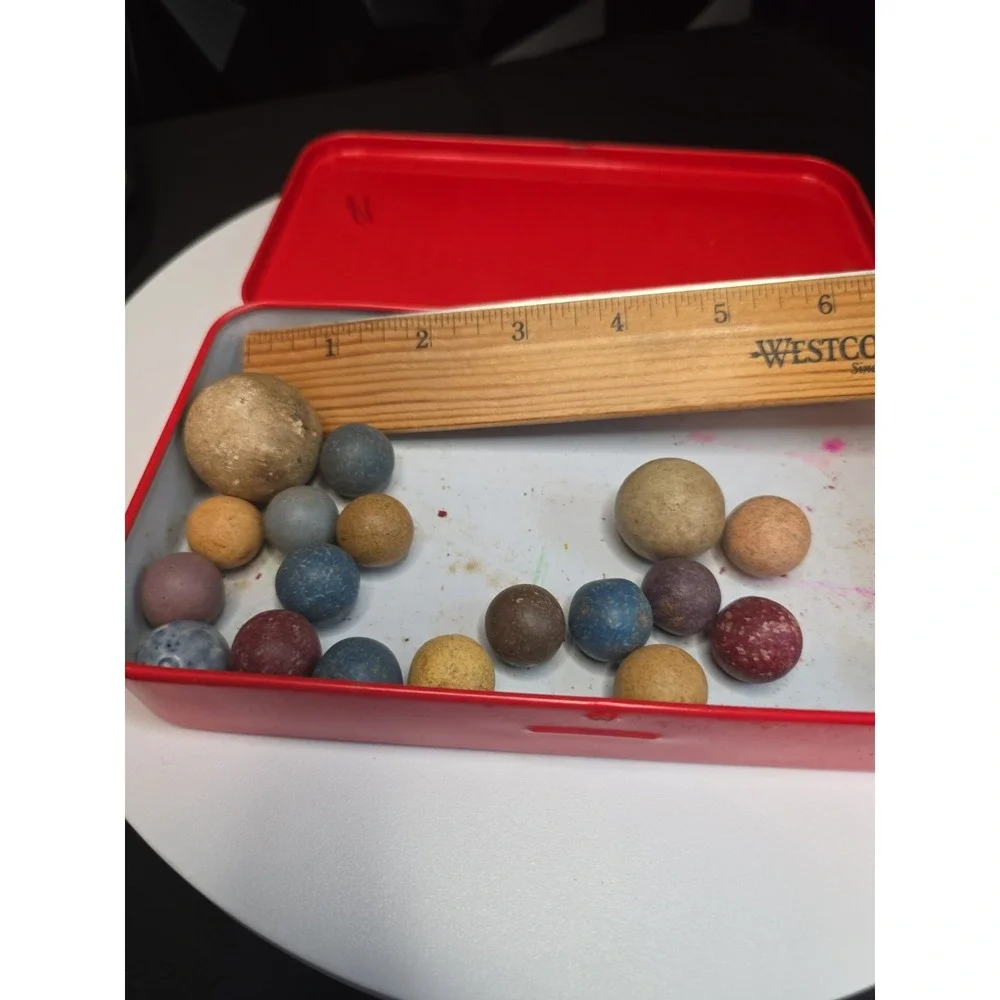 Civil War era clay marbles colors lot of 19